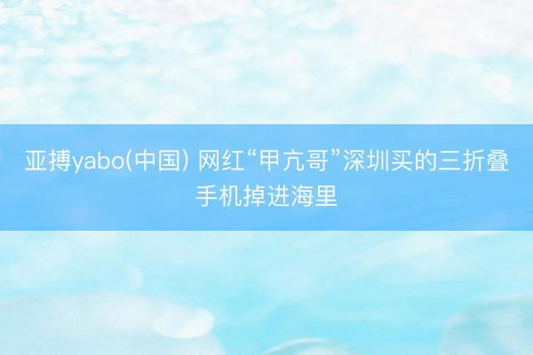 亚搏yabo(中国) 网红“甲亢哥”深圳买的三折叠手机掉进海里