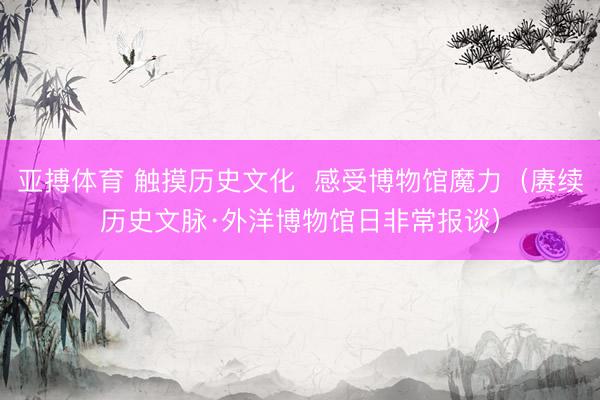 亚搏体育 触摸历史文化  感受博物馆魔力（赓续历史文脉·外洋博物馆日非常报谈）