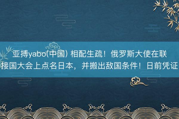 亚搏yabo(中国) 相配生疏！俄罗斯大使在联接国大会上点名日本，并搬出敌国条件！日前凭证