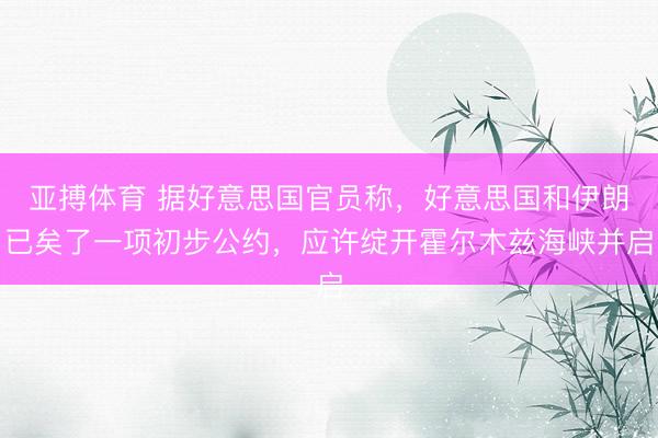 亚搏体育 据好意思国官员称，好意思国和伊朗已矣了一项初步公约，应许绽开霍尔木兹海峡并启
