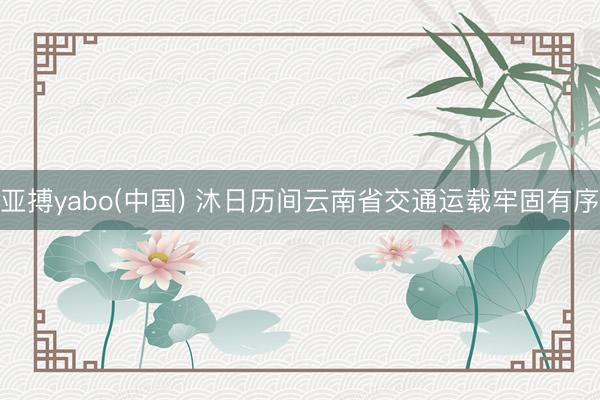 亚搏yabo(中国) 沐日历间云南省交通运载牢固有序