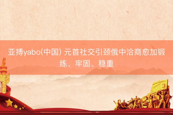 亚搏yabo(中国) 元首社交引颈俄中洽商愈加锻练、牢固、稳重