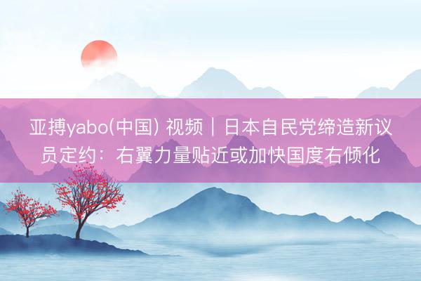 亚搏yabo(中国) 视频｜日本自民党缔造新议员定约：右翼力量贴近或加快国度右倾化
