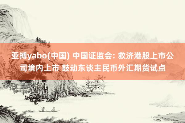 亚搏yabo(中国) 中国证监会: 救济港股上市公司境内上市 鼓动东谈主民币外汇期货试点