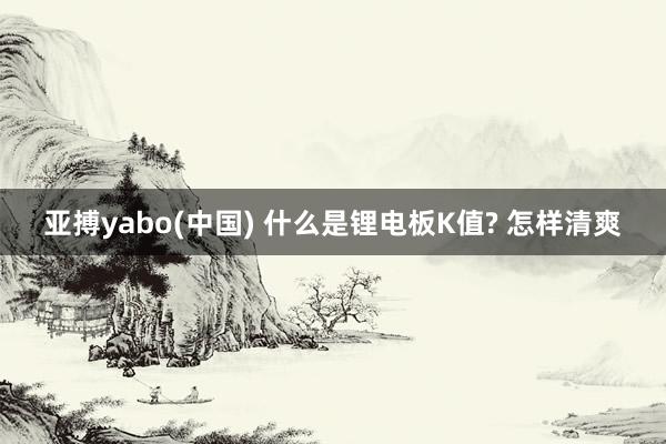 亚搏yabo(中国) 什么是锂电板K值? 怎样清爽